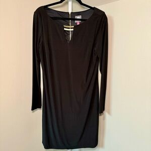 Vince Camuto black mid length‎ long sleeve jersey knit dress women’s size 10